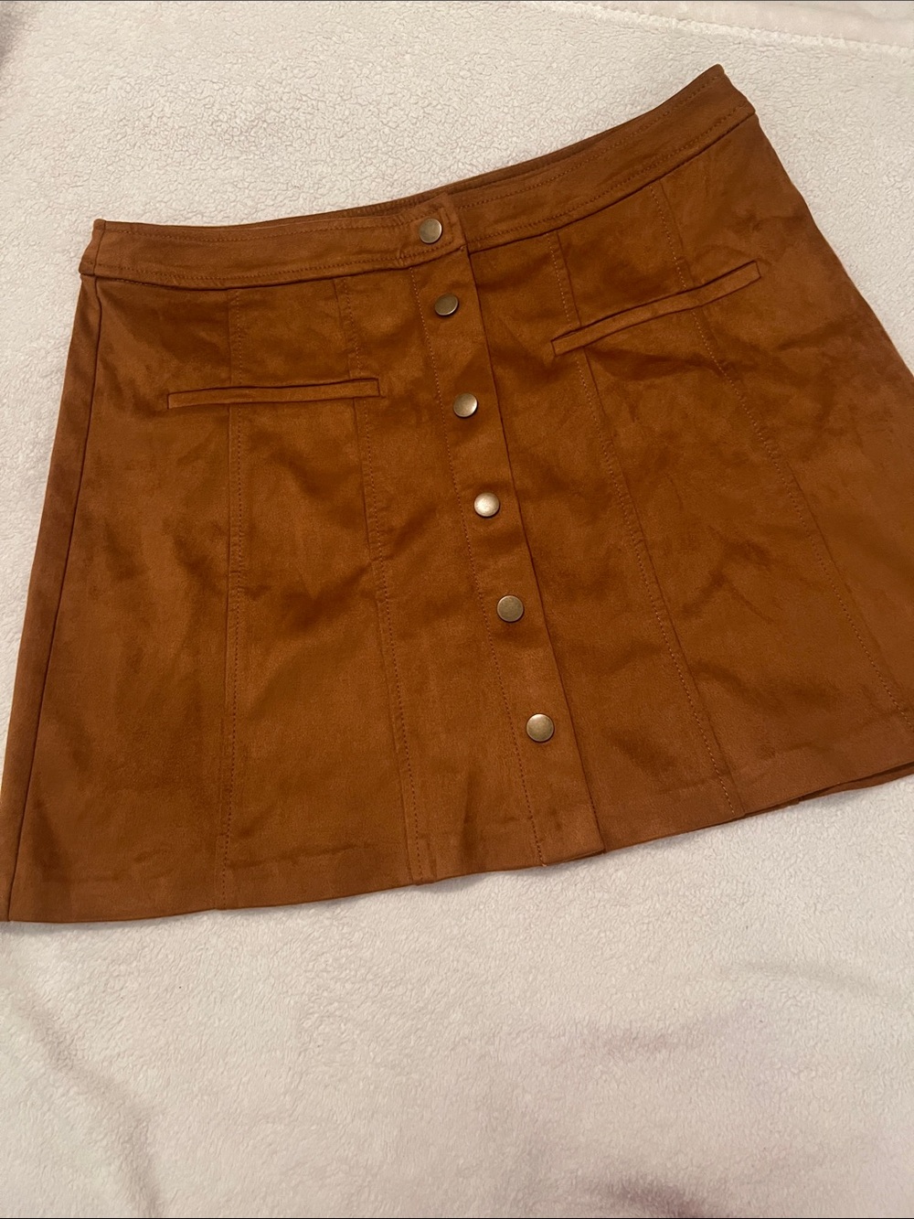 Zara faux suede tan mini skirt